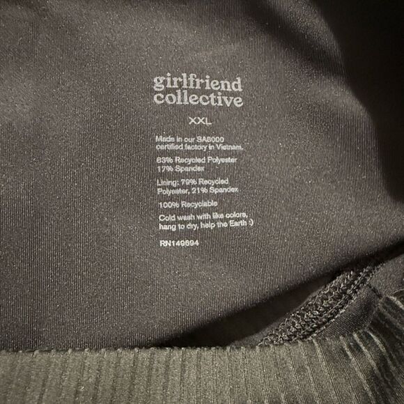 Girlfriend Collective Charcoal Gray Ribbed Biker Stretch Athletic Workout Shorts - Picture 12 of 14